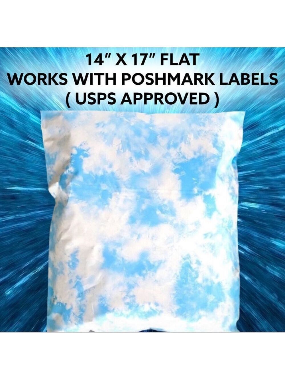 25 14X17 Poly Mailers Cloud Tye Dye ,Shipping Envelopes PRICE IS FIRM - Picture 10 of 12